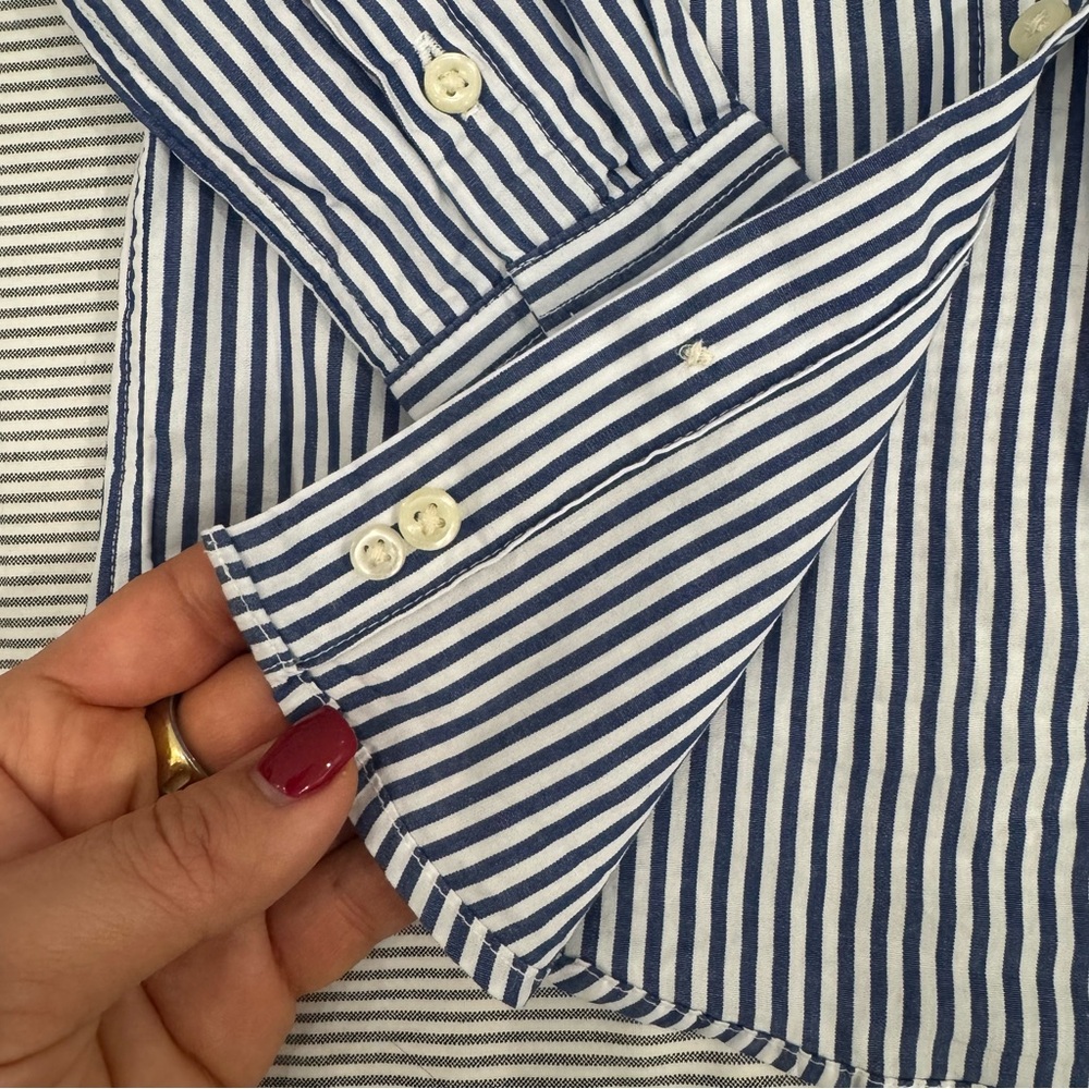 2T Ralph Lauren Kids Navy Striped Button Down Shirt - Picture 5 of 6